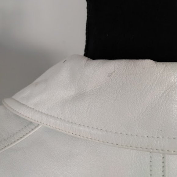 Womens White Leather Danier jacket Size large - Picture 5 of 9